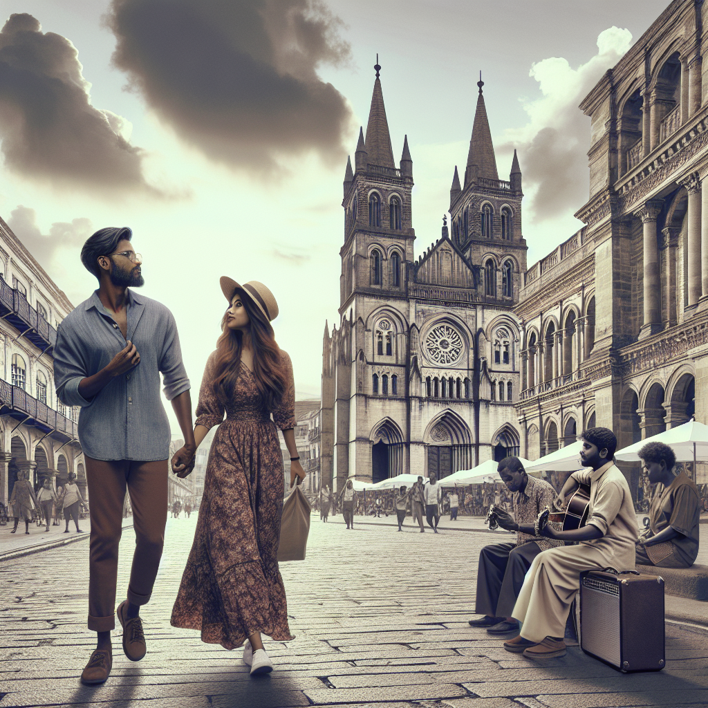 À medida que o casal passeia pela praça, é recomendável apreciar a…